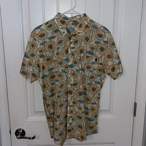 Floral rip curl button up shirt